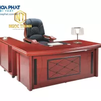 Bàn lãnh đạo sơn PU cao cấp mặt lượn cong DT1890H26 - DT2010H26